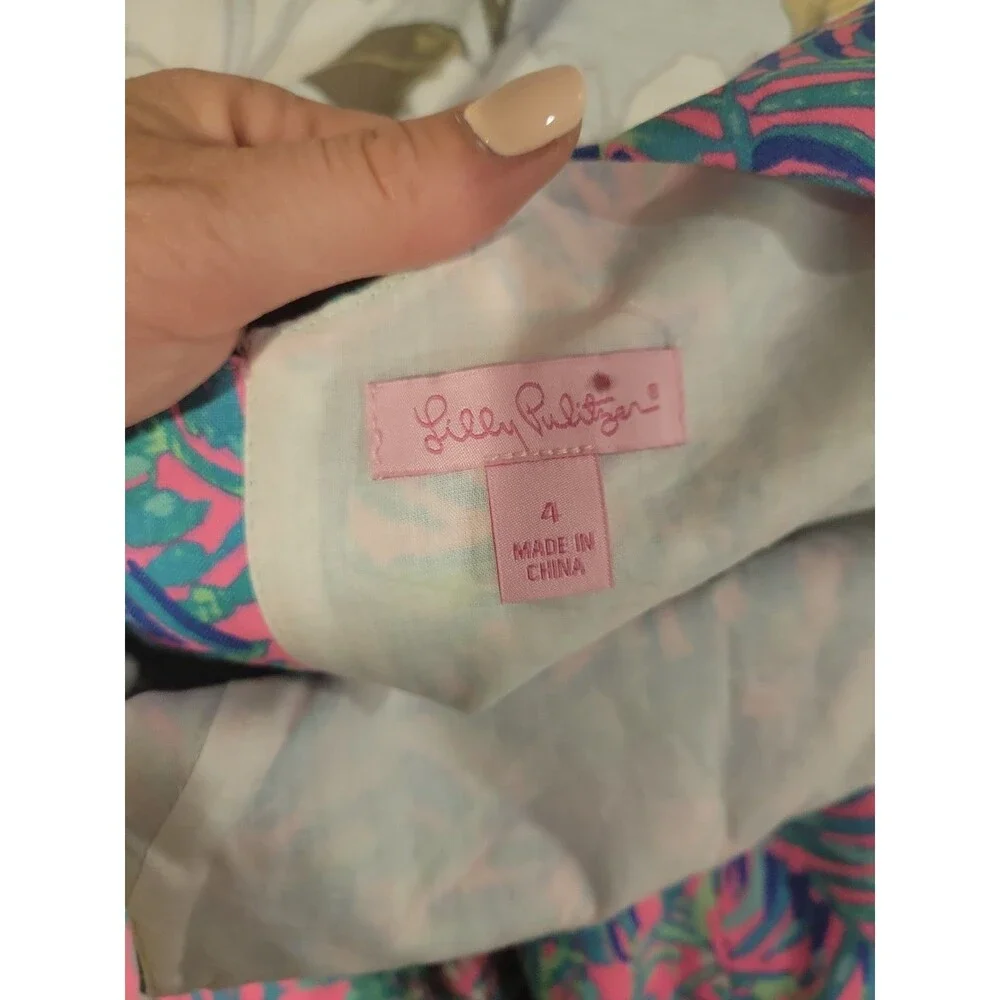 Lilly Pulitzer Mila Shift DressPink Sunset Coco Breeze Print Sleeveless Size 4 - Picture 8 of 10